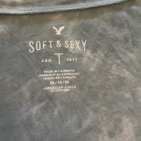 American Eagle Outfitters Women's Gray Tie-Dye Tee - Picture 2 of 3